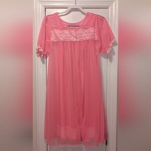 PML Vintage Waltz Gown Hot Pink Night Gown And Robe Set